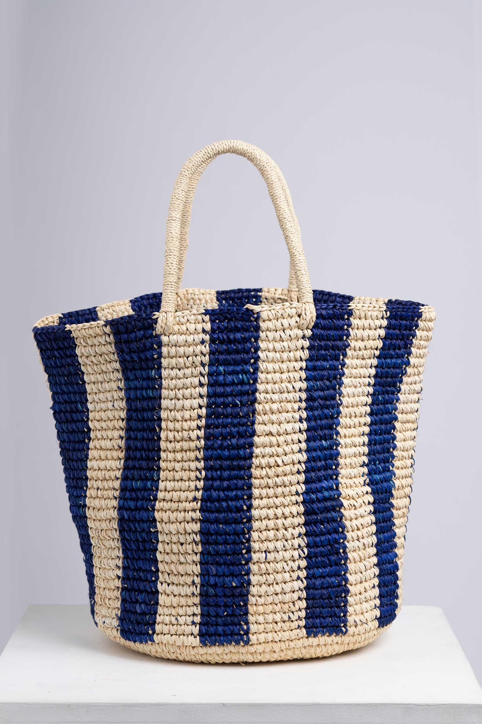 Bucket Beach Tote - With Stripes