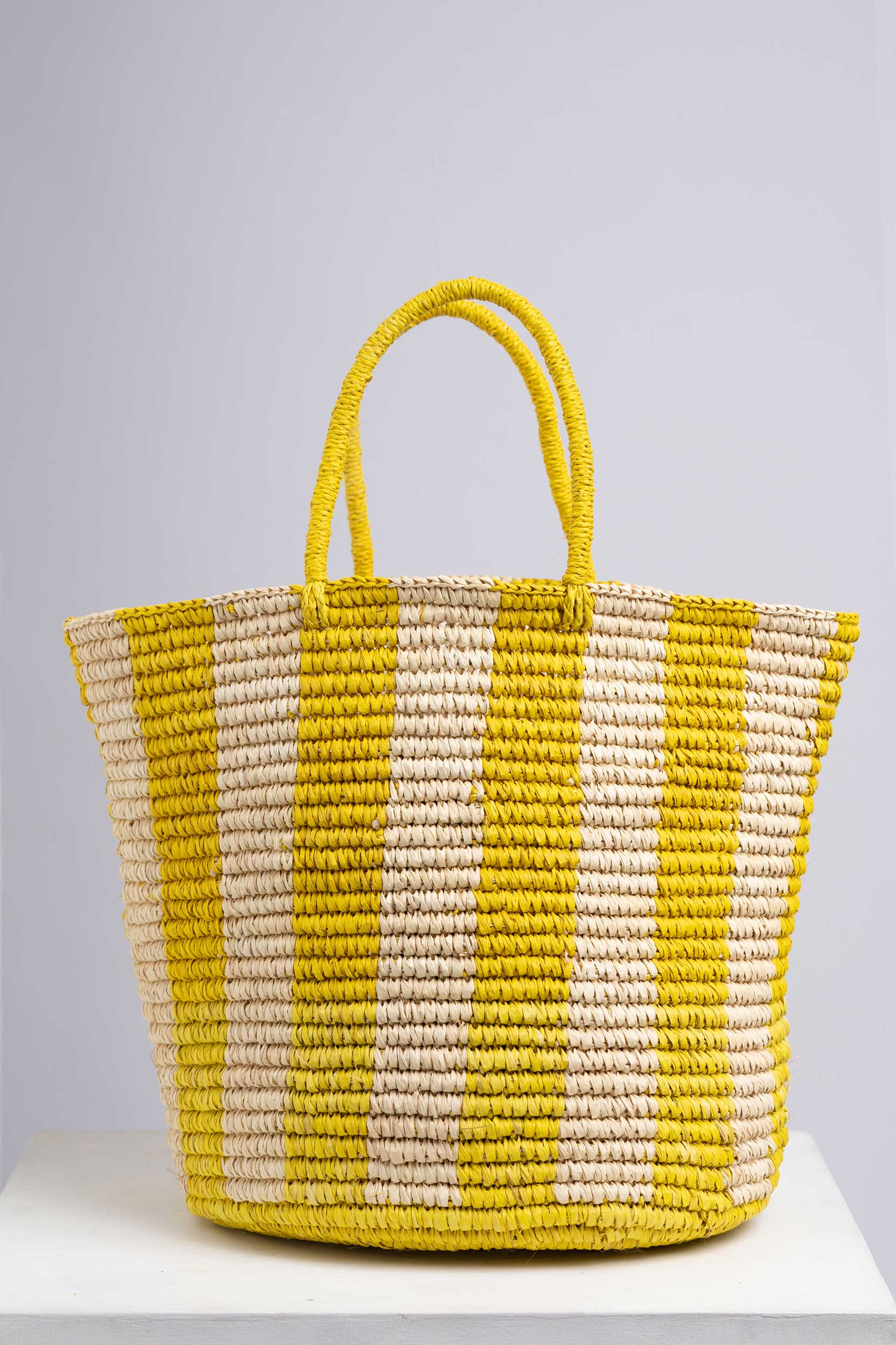 Bucket Beach Tote - With Stripes