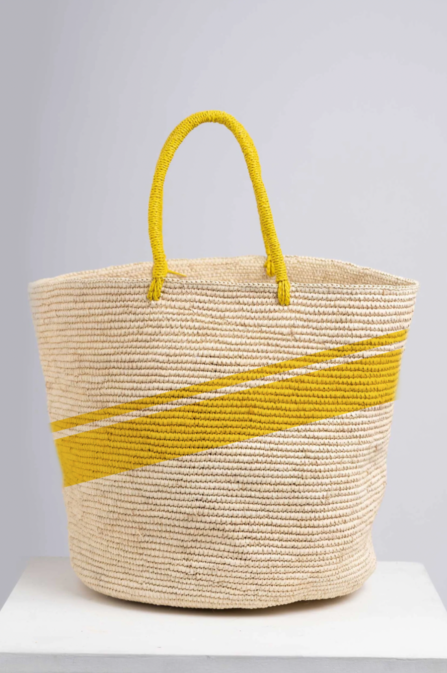 Yellow Beach Bag with Pocket Beach Bag - re.store®